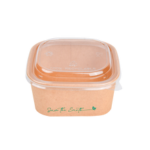 Carica l'immagine nel visualizzatore di Gallery, Insalatiera quadrata 650 ml + coperchio in rPET (200 unità/scatola)
