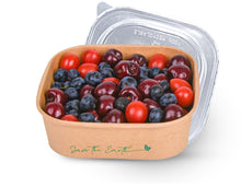 Cargar imagen en el visor de la galería, Tarrinas Cuadradas Kraft 1000 ml + Tapa rPET