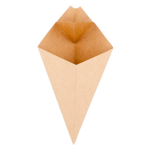 Cargar imagen en el visor de la galería, Cono Kraft con espacio para Salsa 20,5x26,5cm