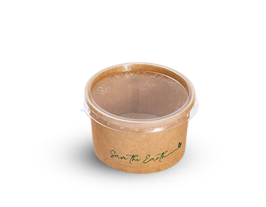 Salsera Cartón Kraft 90ml + Tapa rPet
