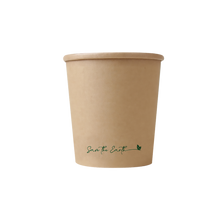 Carica l'immagine nel visualizzatore di Gallery, Zuppiera di cartone + coperchio Kraft 350 ml (combo) - 12 once