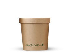 Carica l'immagine nel visualizzatore di Gallery, Zuppiera di cartone + coperchio Kraft 350 ml (combo) - 12 once