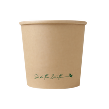 Cargar imagen en el visor de la galería, Sopera Cartón + Tapa Kraft 750ml (Combo)- 26oz (300 unid/caja) (exclusivo online)