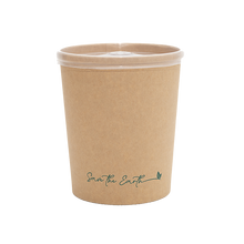 Cargar imagen en el visor de la galería, Envase redondo 32 oz Kraft 1000 ml con tapa PP (Combo)