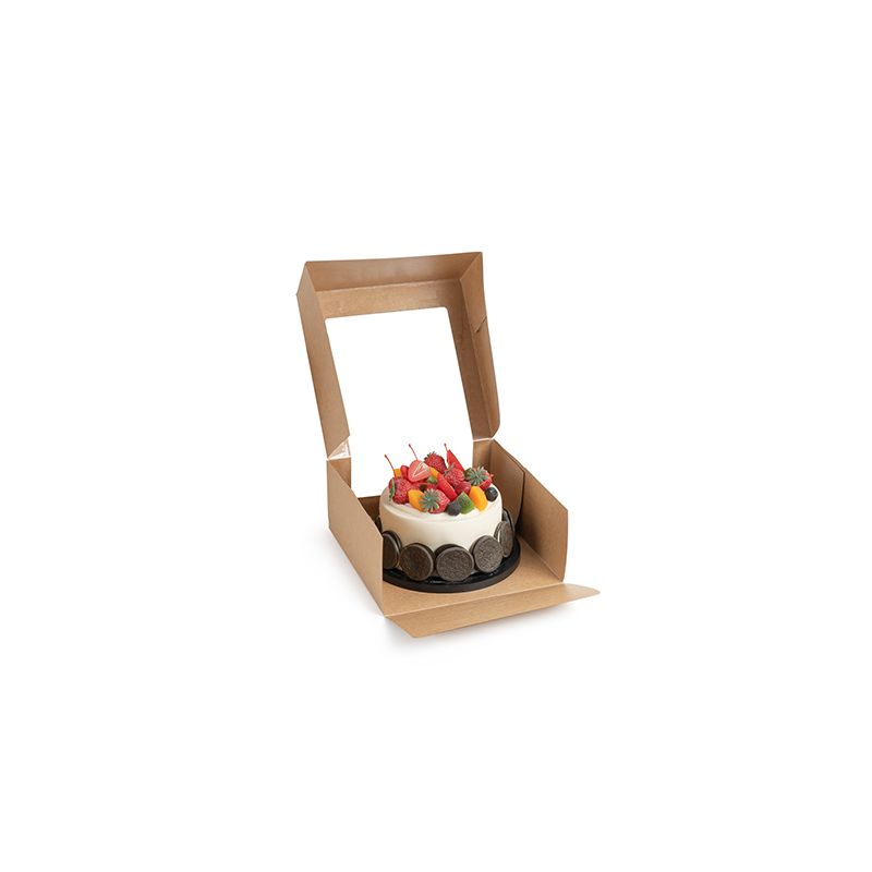 Cajas para Tarta 23 x 23 x 10 cm con ventana de PLA (25 unid/pack)