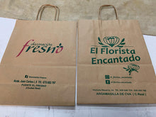 Cargar imagen en el visor de la galería, Bolsa Kraft Asa Plana S (28x20x29cm) (personalizada a 1 tinta- a 2 caras)- 1500 unidades