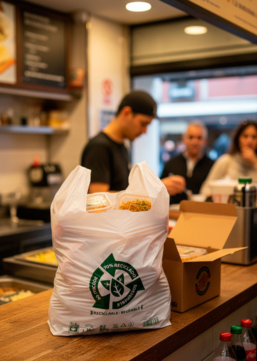 Bolsa Asa Camiseta EXTRA GRANDE 60x70cm (50µm) Reciclada 70% (20pq. x 1kg.) (exclusivo online)
