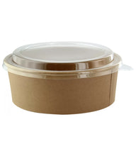 Load image into Gallery viewer, Kraft Cardboard Salad Bowl + Lid 1200ml (Combo) - 38oz