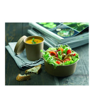 Load image into Gallery viewer, Kraft Cardboard Salad Bowl + Lid 1200ml (Combo) - 38oz