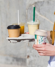 Cargar imagen en el visor de la galería, Bandeja Portavasos Divisible - Fibra Natural - 2/4 vasos