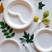 Load image into Gallery viewer, Sugar Cane Plate 26cm - 3 compartments