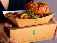 Carica l'immagine nel visualizzatore di Gallery, Contenitori antigrasso/fritti Kraft da 400 ml (10,5x7,5x4,3 cm)