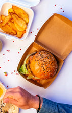 Cargar imagen en el visor de la galería, Caja Kraft Hamburguesa Gigante 17x17x8cm
