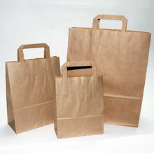 Load image into Gallery viewer, Kraft Bag with Flat Handle L (32+16x35cm)