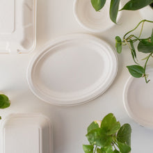 Load image into Gallery viewer, Oval Sugar Cane Plate 26x19cm