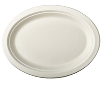 Load image into Gallery viewer, Large Oval Sugar Cane Plate/Tray 32x26cm