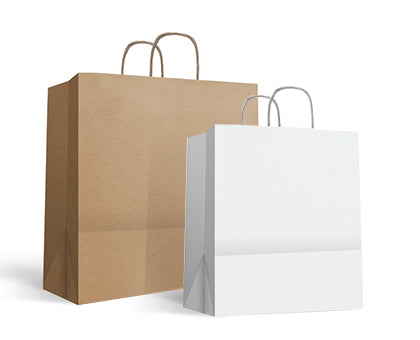 Borsa Kraft con manico piatto L (32+16x35cm)