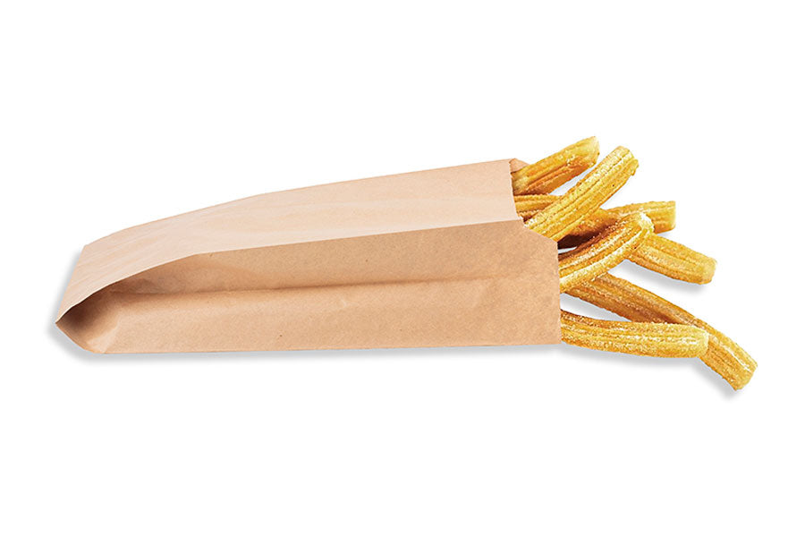 Busta antigrasso Kraft per patate/patatine fritte 14+7x24 cm 
