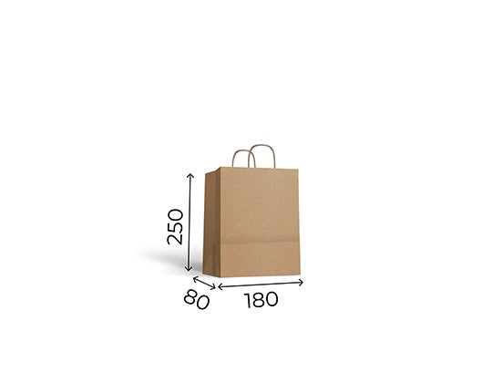 Borsa Kraft Manico Piatto XS (22+10x29cm)