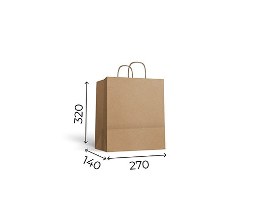 Borsa Kraft Manico Piatto S1 (26+14x32cm)