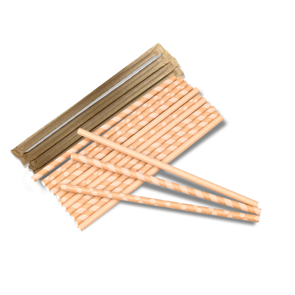 Cannucce di carta Kraft 6 mm x 20 cm (sottili)