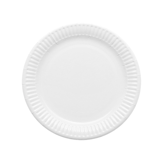 Plato Cartón Laminado Blanco 23 cm