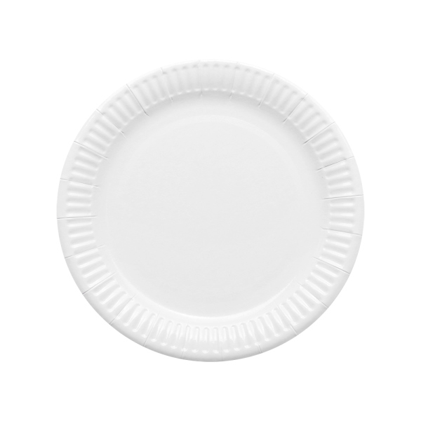Plato Cartón Laminado Blanco 22 cm