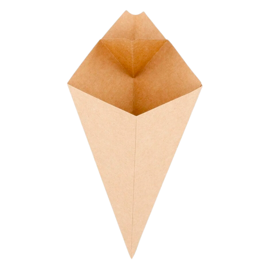 Cono Kraft con espacio para Salsa 20,5x26,5cm