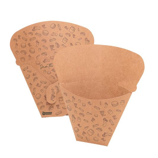 Cono Kraft para Crepes 14,5x19x6,5cm (500 unid/caja) (exclusivo online)
