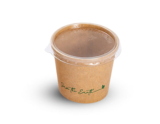 Salsera Cartón Kraft  120ml + Tapa rPet