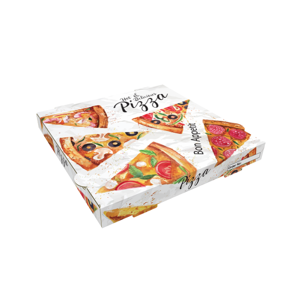 Caja Pizza Decorada 30x30x3,5cm