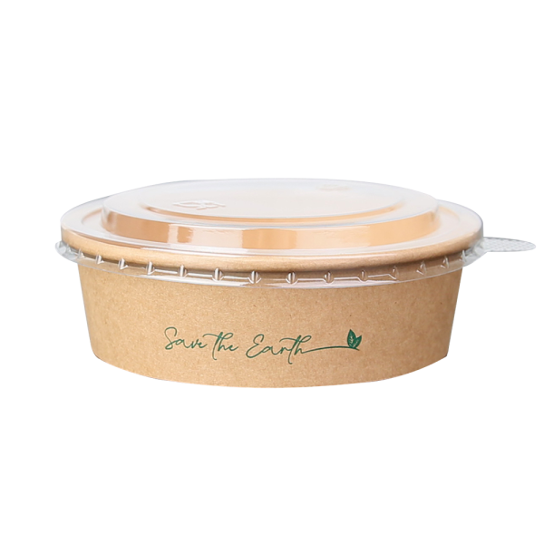 Insalatiera in cartone 500 ml + coperchio antiappannamento in rPET (200 unità/scatola)
