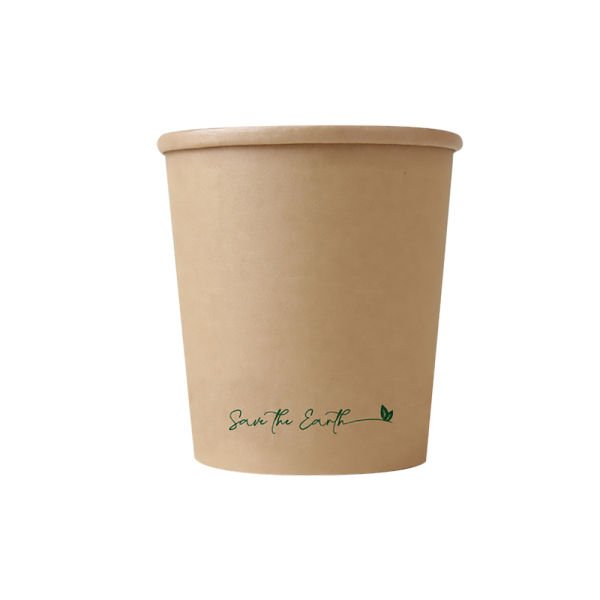 Sopera Cartón + Tapa Kraft 500ml (Combo)- 16oz