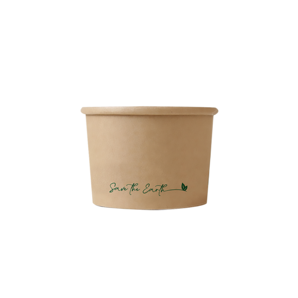 Sopera Cartón + Tapa Kraft 250ml (Combo)- 8oz