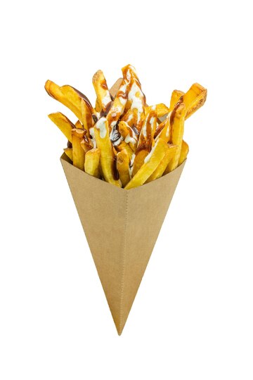 Cono Kraft con espacio para Salsa 20,5x26,5cm