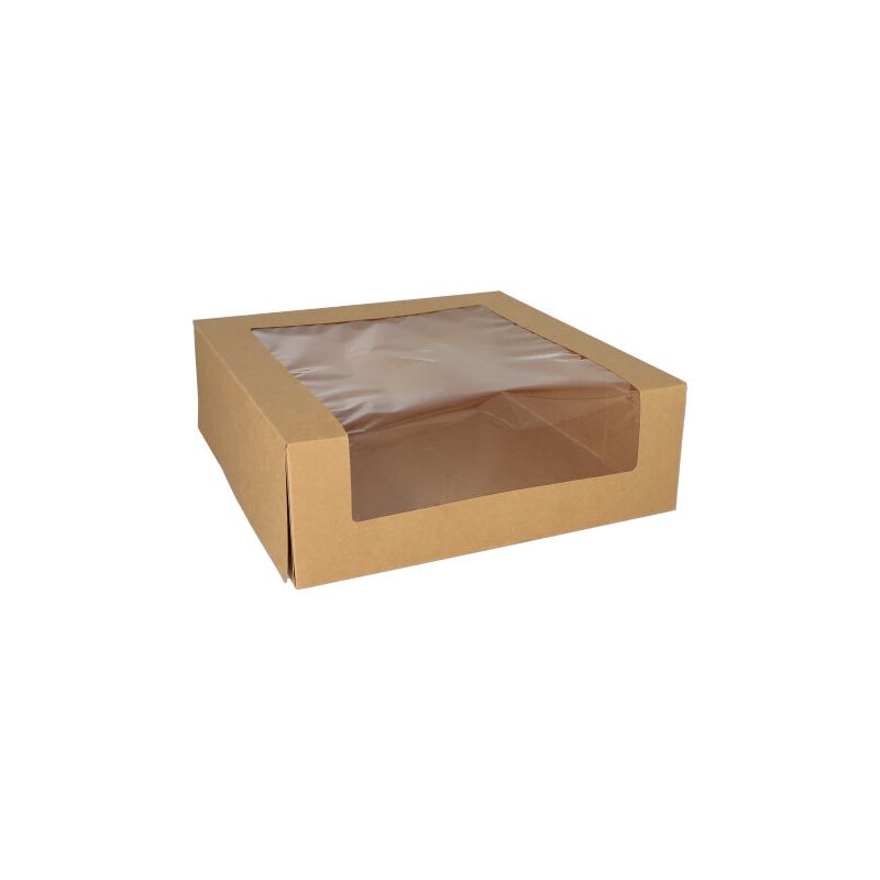 Cajas para Tarta 30 x 30 x 10 cm con ventana de PLA (25 unid/pack)