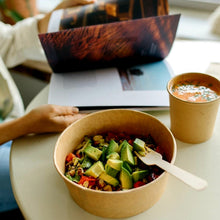Load image into Gallery viewer, Kraft Cardboard Salad Bowl + Lid 500ml (Combo) - 17oz
