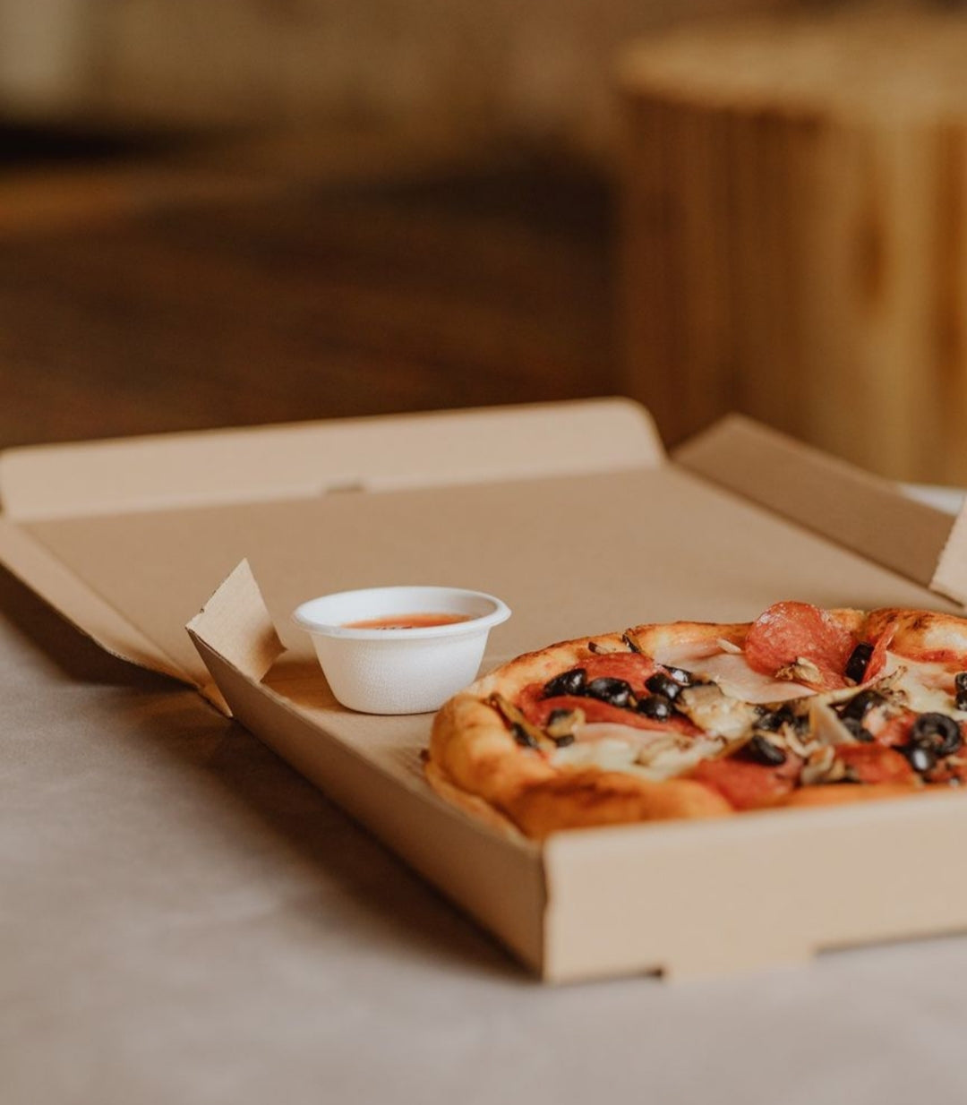 Scatola per pizza Kraft 26x26x3,5 cm