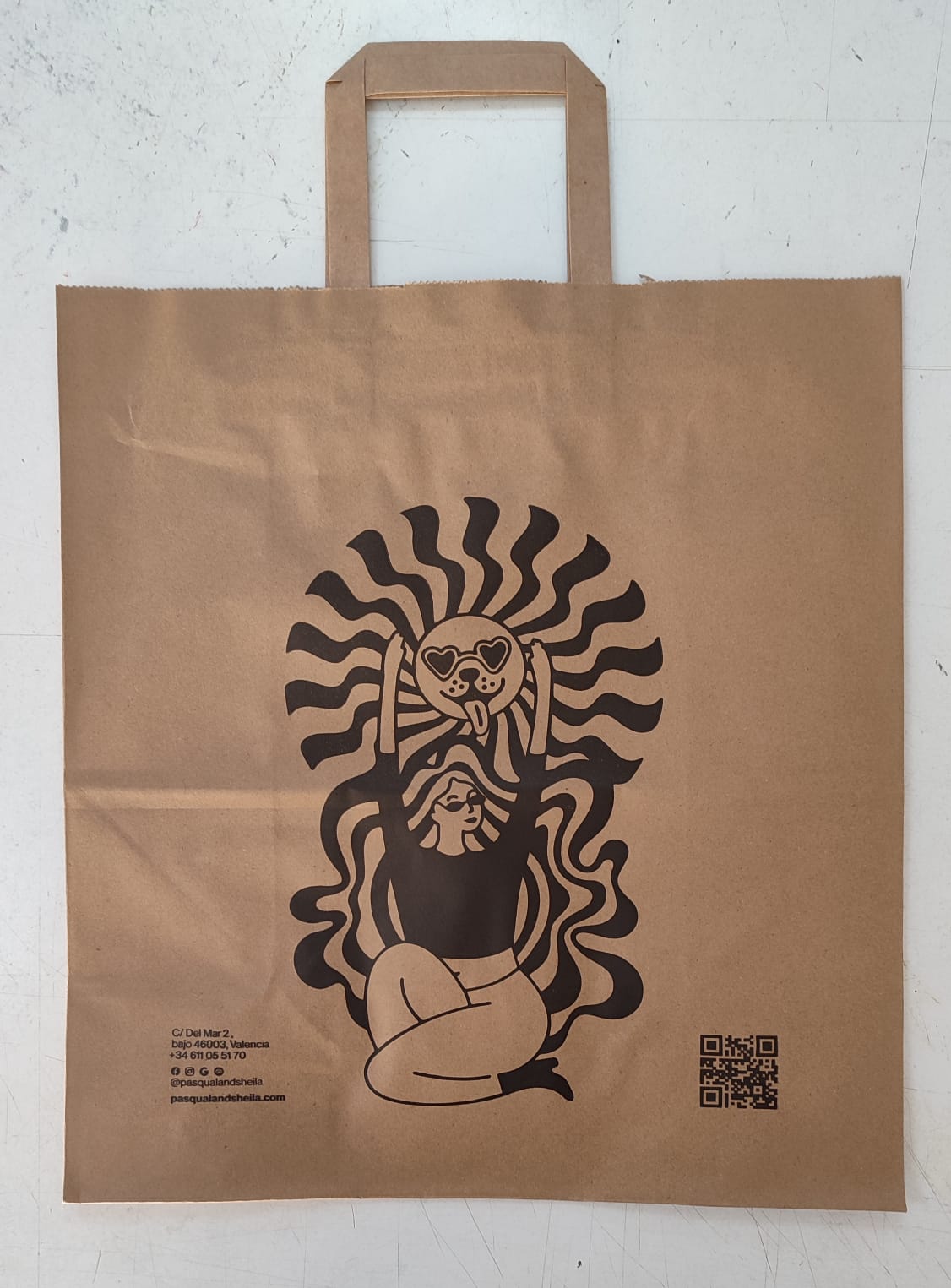 Borsa Kraft Manico Piatto XS (22+10x29cm)