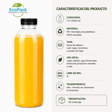 Cargar imagen en el visor de la galería, Botella 100% Reciclada 1000ml (50 unid/caja)
