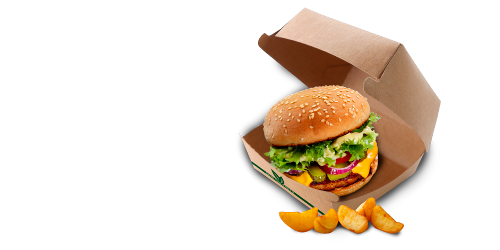 Scatola per hamburger Kraft grande 14x14x8 cm