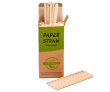 Carica l'immagine nel visualizzatore di Gallery, Cannucce di carta Kraft 6 mm x 20 cm (sottili)
