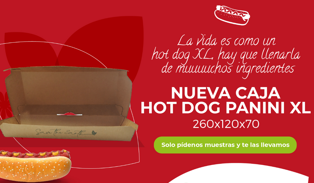 Scatola Kraft per hot dog/panini XL 26*12*7 cm