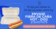 Carica l&#39;immagine nel visualizzatore di Gallery, Contenitore per hot dog in canna da zucchero 21x11x7,5 cm

