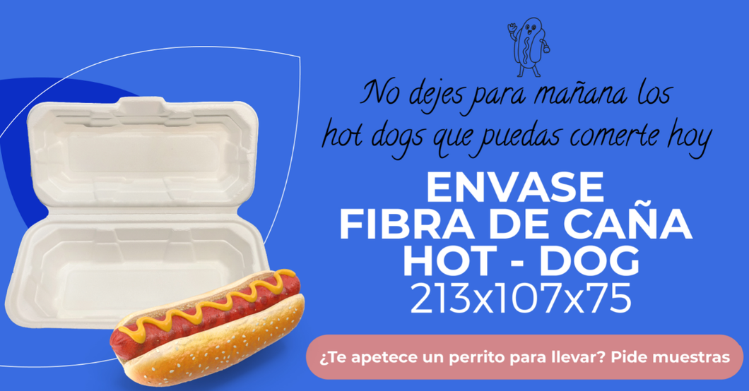 Contenitore per hot dog in canna da zucchero 21x11x7,5 cm