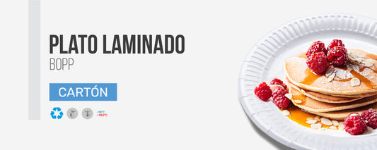 Plato Cartón Laminado Blanco 18 cm