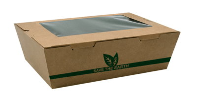 Scatola Kraft con finestra 900 ml (15x10x4,5 cm)