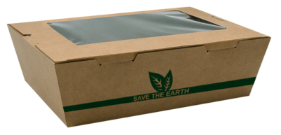 Scatola Kraft con finestra 2100 ml (19,5x14x6,5 cm)