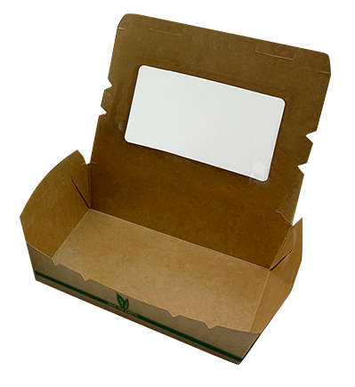 Caja Kraft con Ventana 1600ml (18x12x5cm)