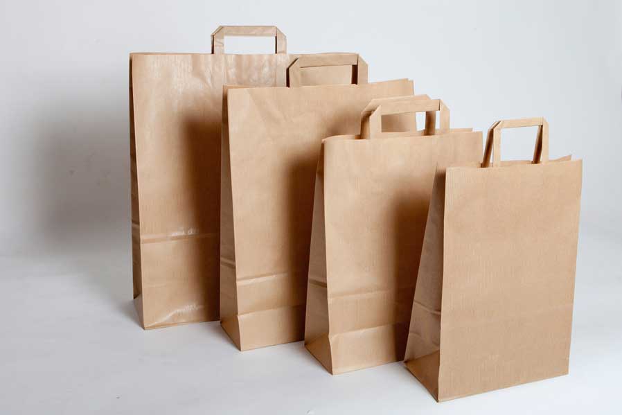 Borsa Kraft con manico piatto S (28+17x29cm)